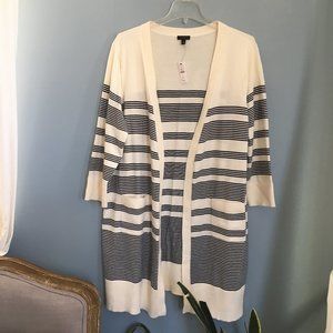 NWT Striped Cardigan Duster in Size XL